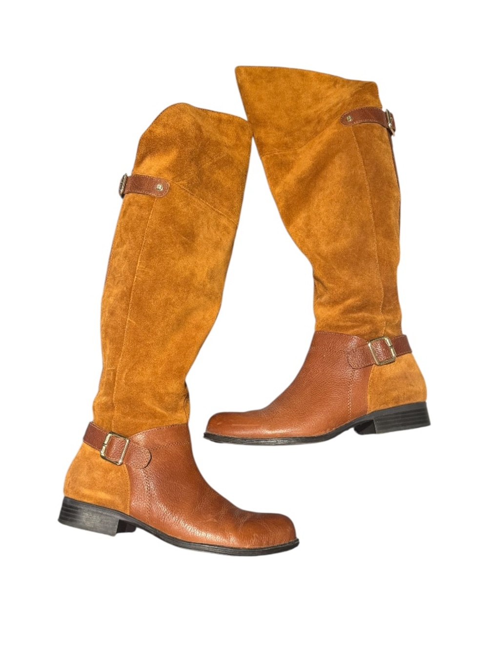 NATURALIZER tan suede & leather over-the-knee boots - size 6